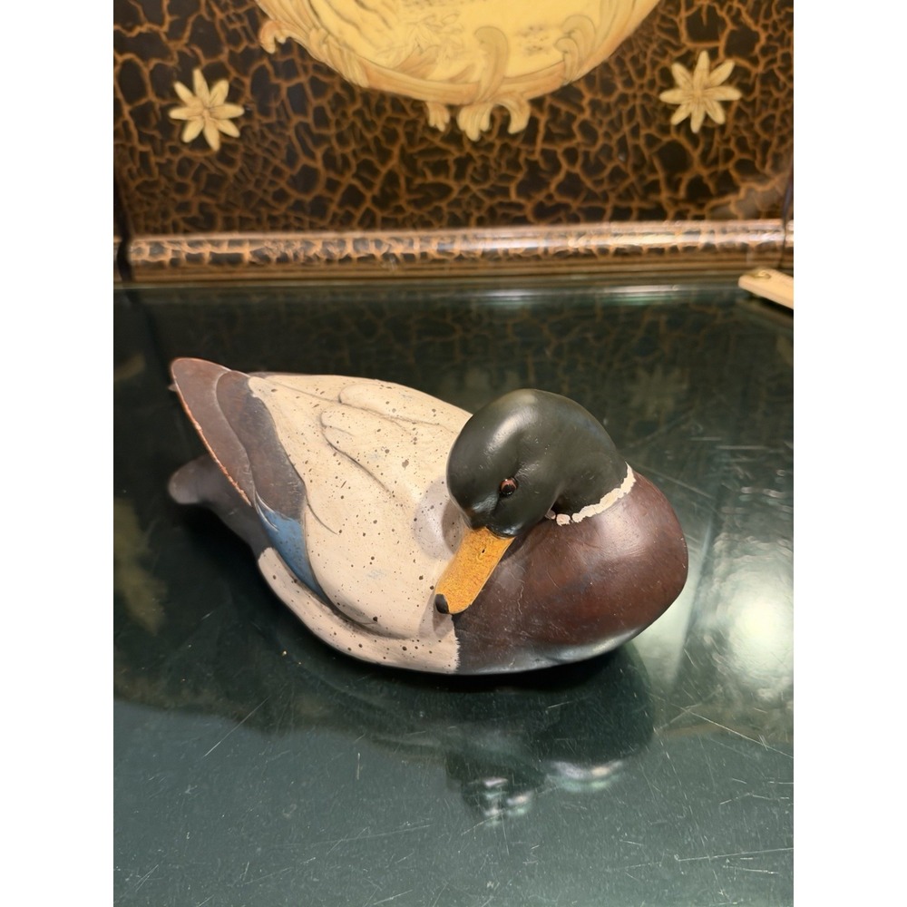 Vintage Style Mallard Duck Decoy Figurine – Rustic Lodge Cabin Décor